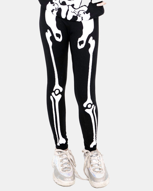 Girls Skeleton Printed Halloween Leggings