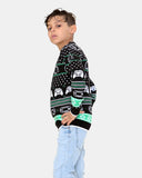 Boys Headphone Controller Green Jumper