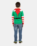 Elf Candy Cane Green Kids Xmas Jumper