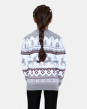 Jumping Reindeer Grey Kids Xmas Jumper