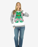 Mid-grey Womens Knitted Long Sleeves Sweater