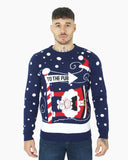 Santa To the Pub Navy Pullover Jumper