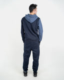 Navy Grey Mens Contrast Jogging Suit