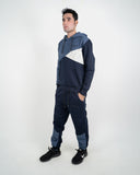 Navy Grey Mens Contrast Jogging Suit