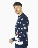 Santa to the Pub Navy Novelty Jumpers