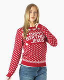 Happy Birthday Jesus Red Womens Jumper