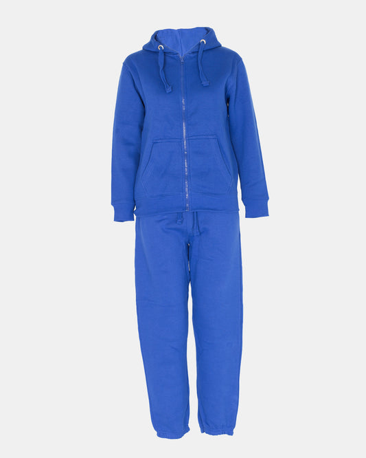 Royal Blue Kids Plain Hooded Tracksuit