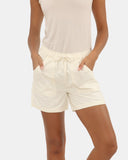 Womens White Cotton Shorts with Pockets