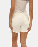 Womens White Cotton Shorts with Pockets