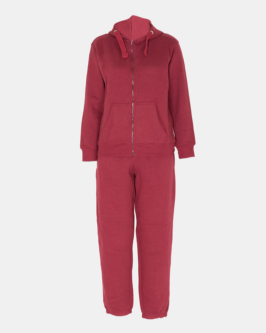 Wine Kids Plain Hooded Tracksuit