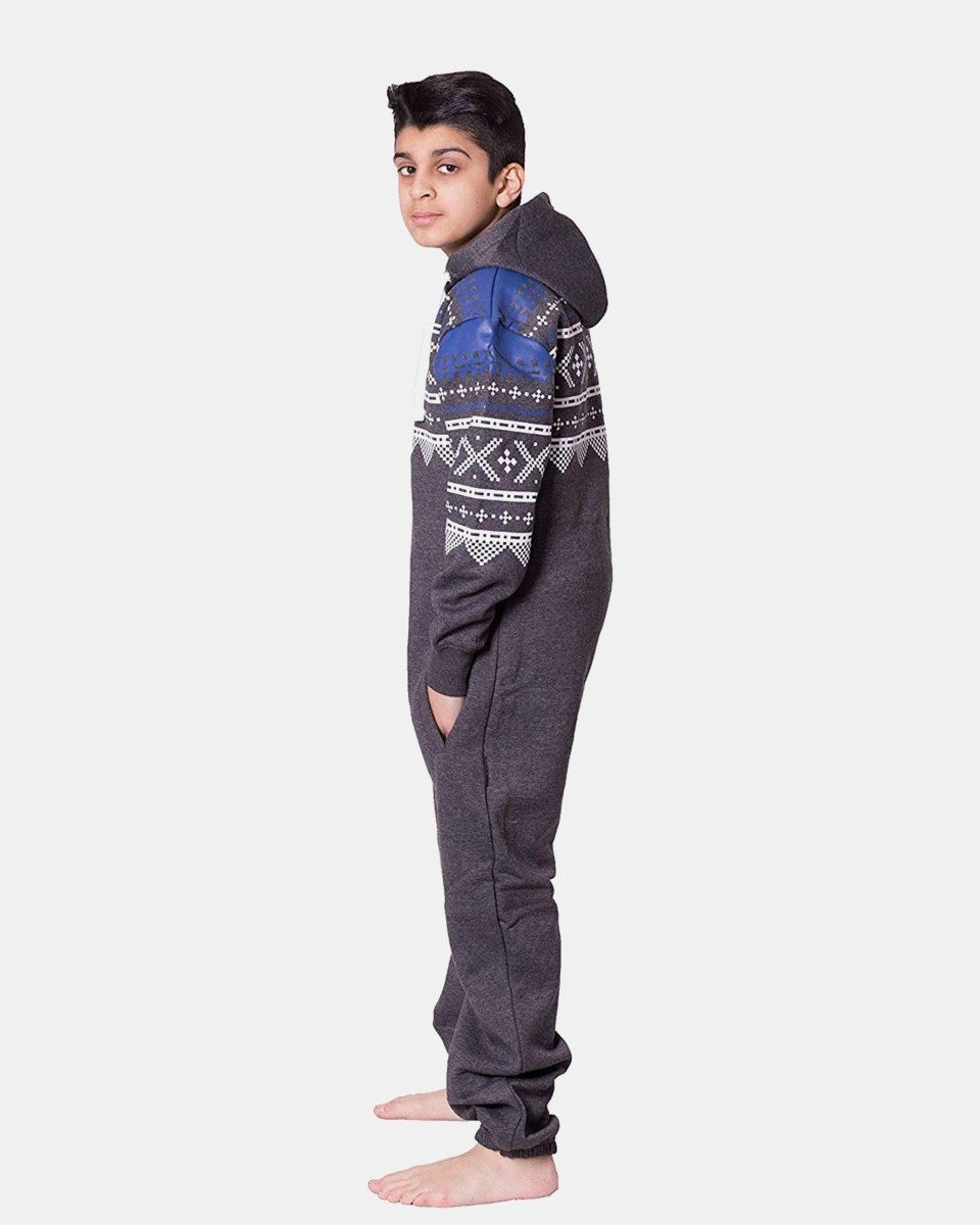 Charcoal Kids Aztec Hooded Onesie