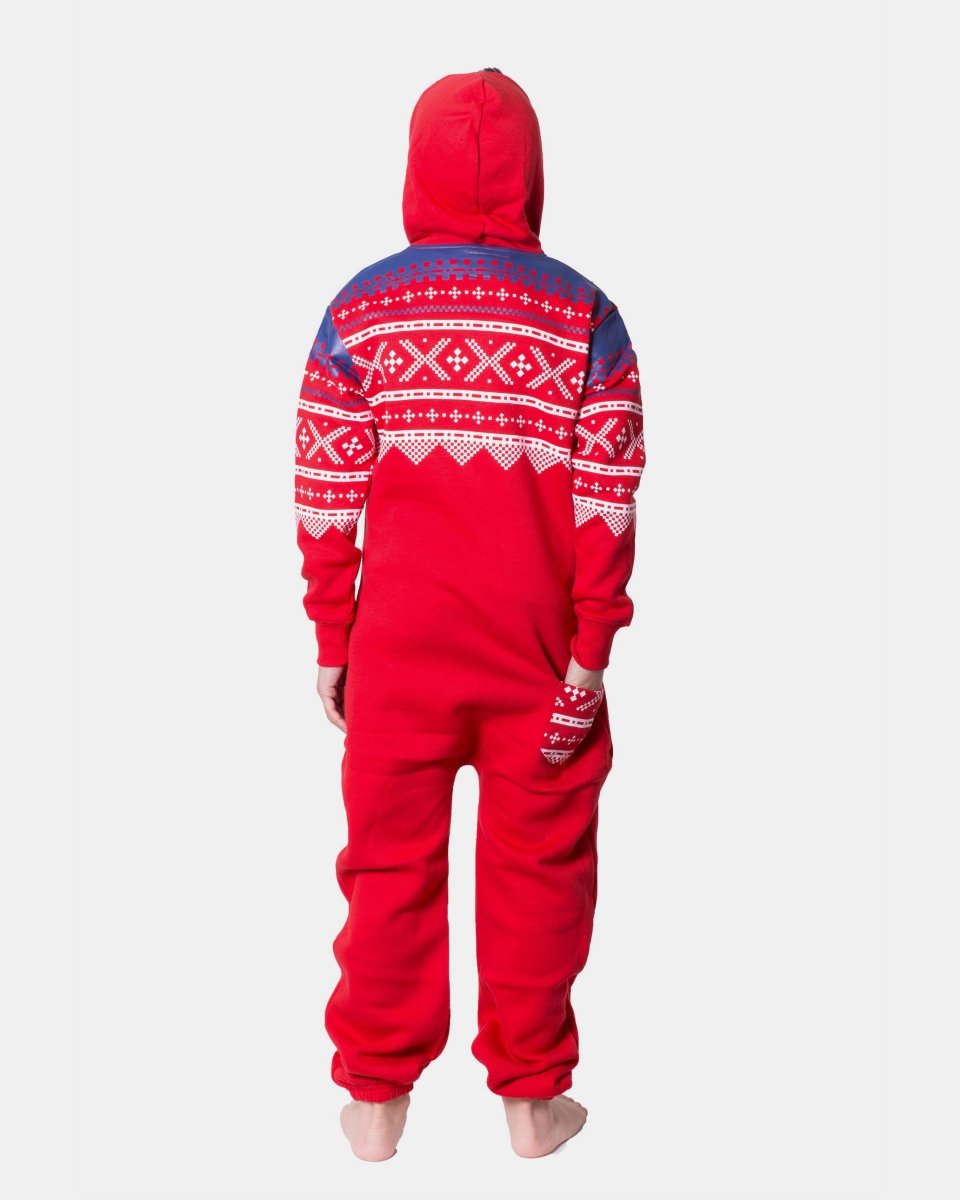 Red Kids Aztec Hooded Onesie