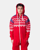 Red Kids Aztec Hooded Onesie
