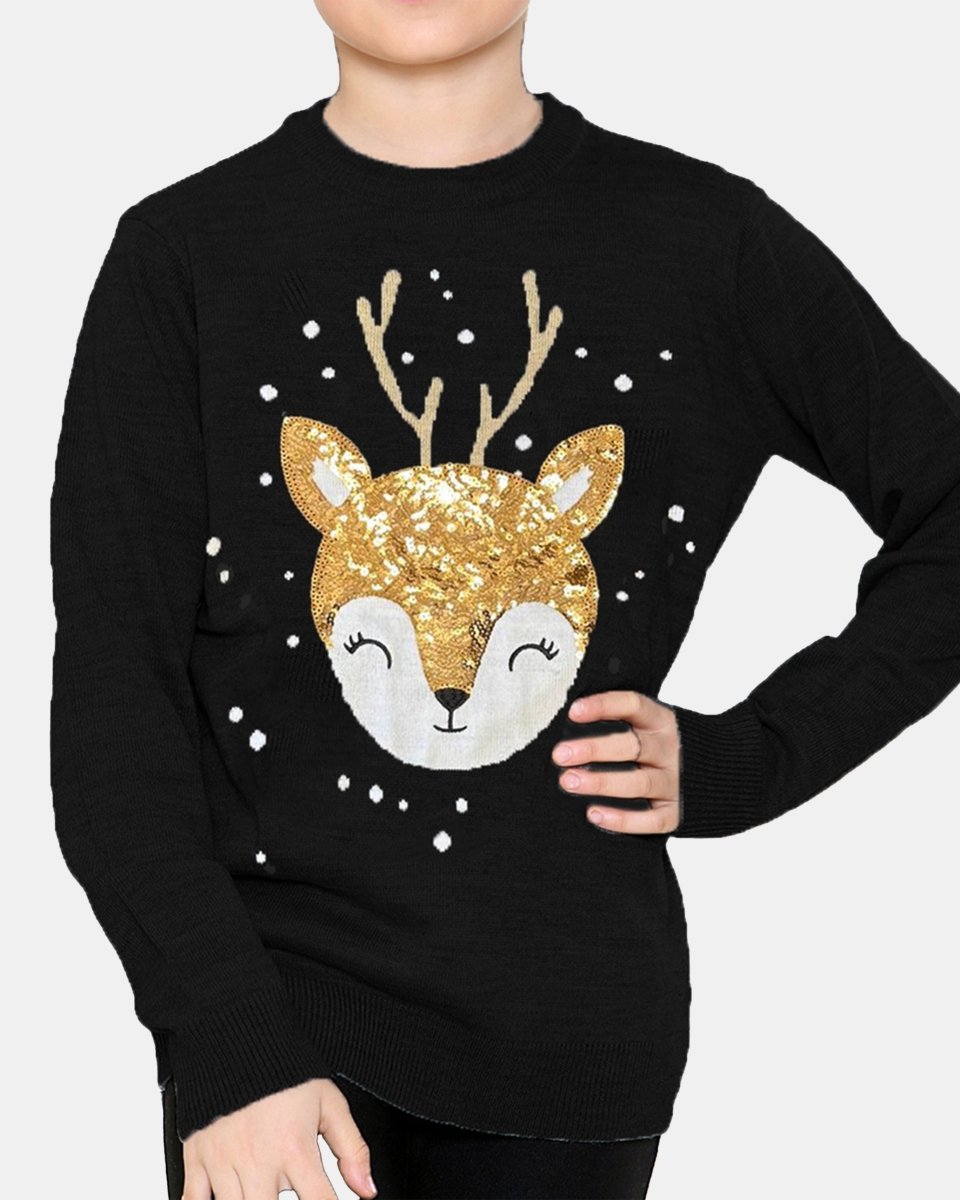 Baby Deer Black Girls Christmas Jumper