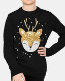 Baby Deer Black Girls Christmas Jumper