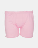 Baby Pink Girls Stretch Shiny Shorts: