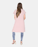 Baby Pink Women's Plain Long T-shirt