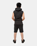 Black Boys Gilet Sleeveless Hoodie