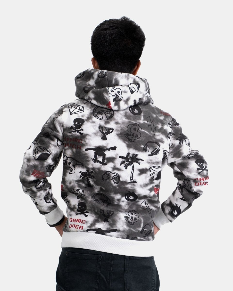 Black Boys Tie Dye Gaming pullover Hoodie