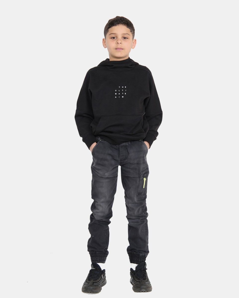 Black Casual Retro Denim Pants