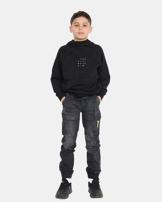 Black Casual Retro Denim Pants