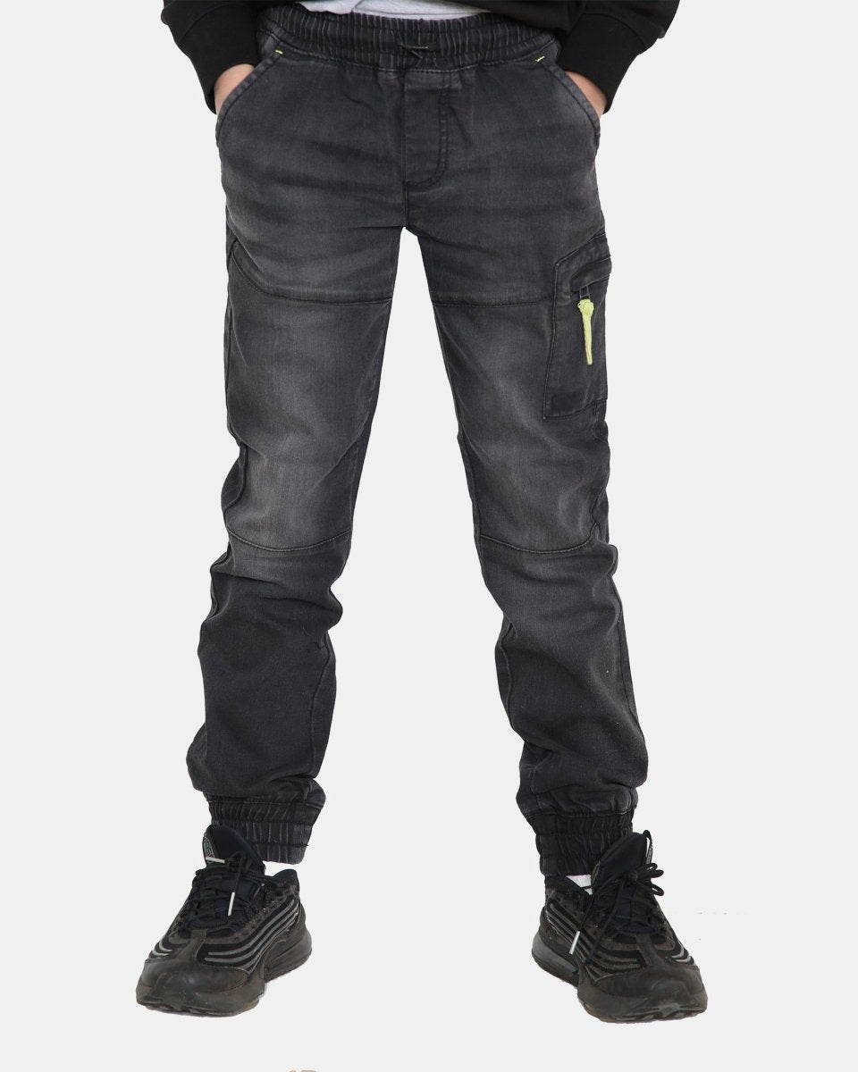 Black Casual Retro Denim Pants