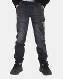 Black Casual Retro Denim Pants