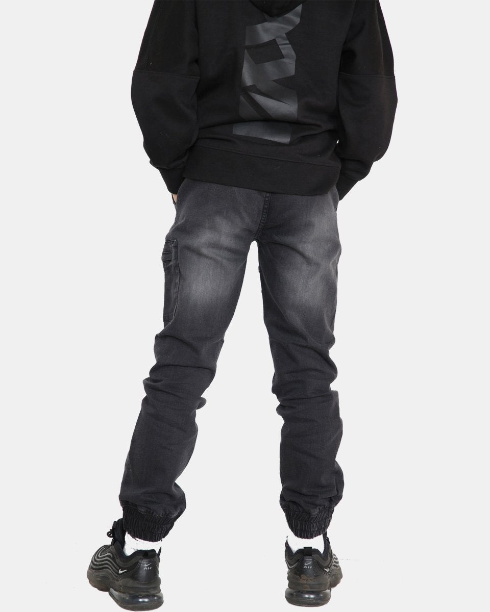 Black Casual Retro Denim Pants