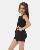 Black Casual Summer Plain Shorts