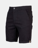 Black Casual Turnup Cotton Shorts