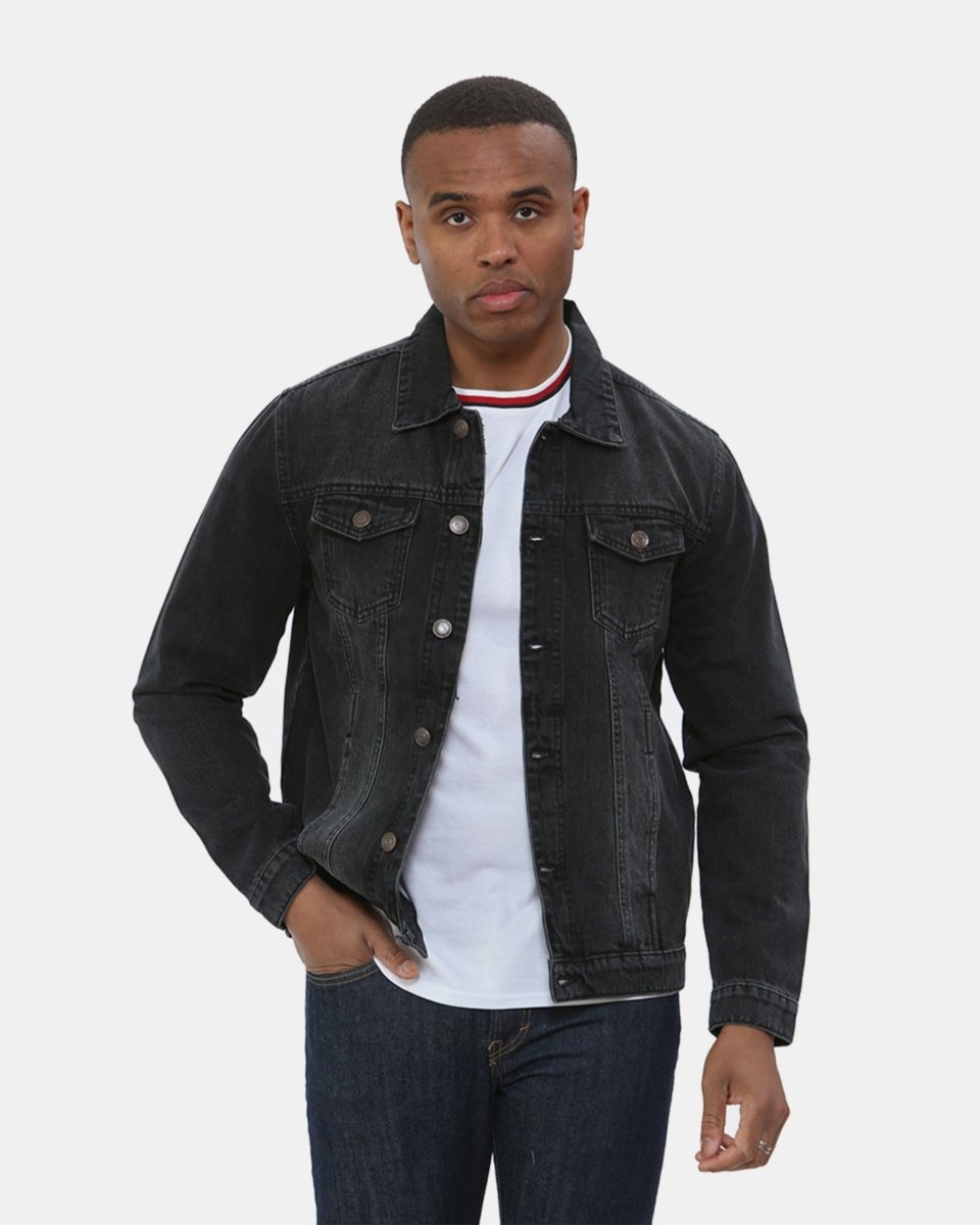 Black Classic Washed Denim Jacket
