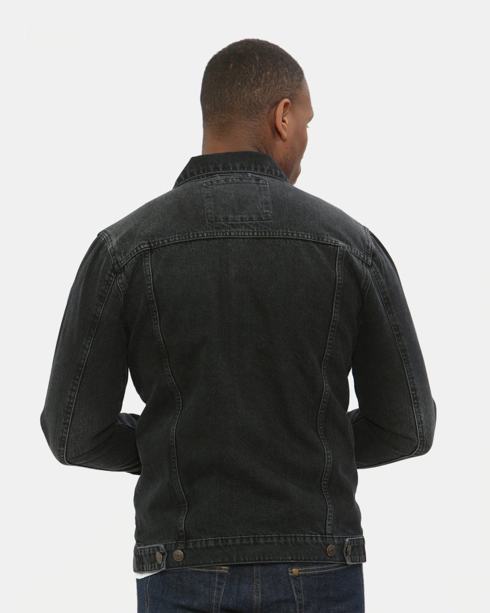 Black Classic Washed Denim Jacket