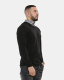 Black Collar Knitted V - Neck Jumper