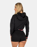 Black Cropped Baggy Pullover Hoodie