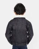Black Detachable Sherpa Collar Kids Jacket