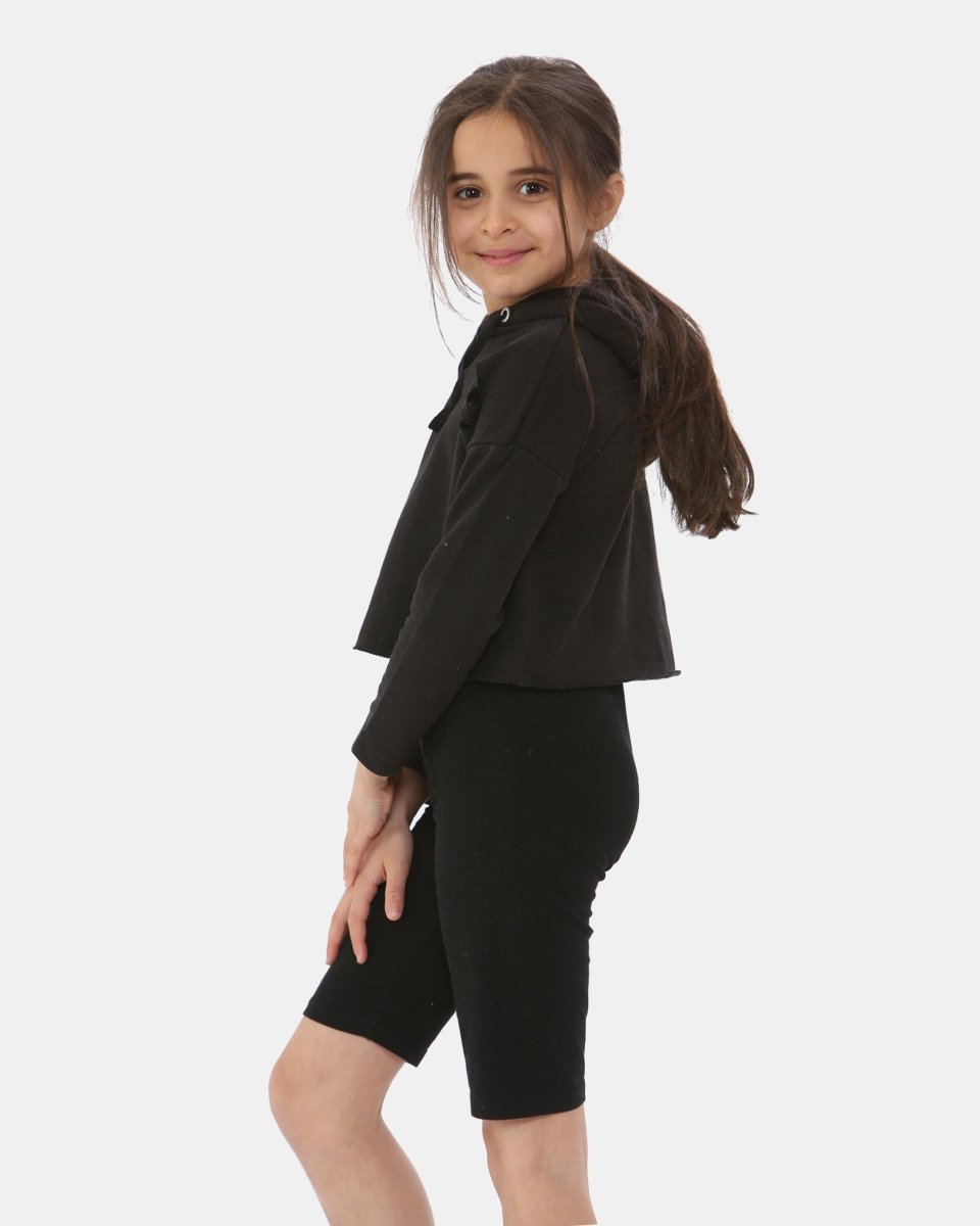 Black Girl's Long - Sleeve Hoodie