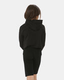 Black Girls Plain Crop Hoodie
