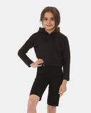 Black Girls Plain Crop Hoodie