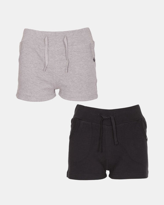 Black & Grey Plain Shorts (Pack of 2)