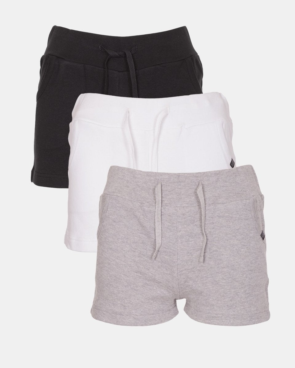 Black, Grey & White Cotton Shorts (Pack of 3)