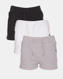 Black, Grey & White Cotton Shorts (Pack of 3)