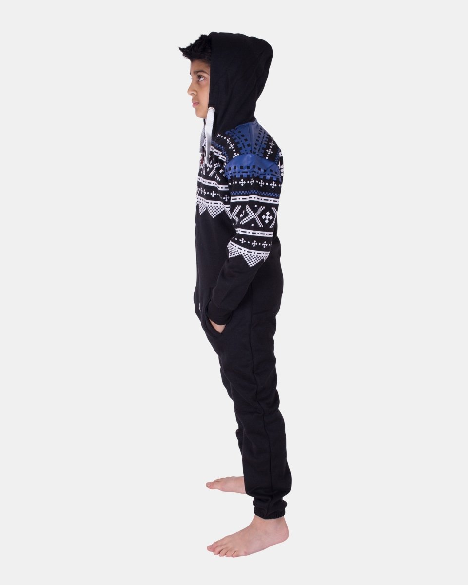 Black Kids Aztec Hooded Onesie