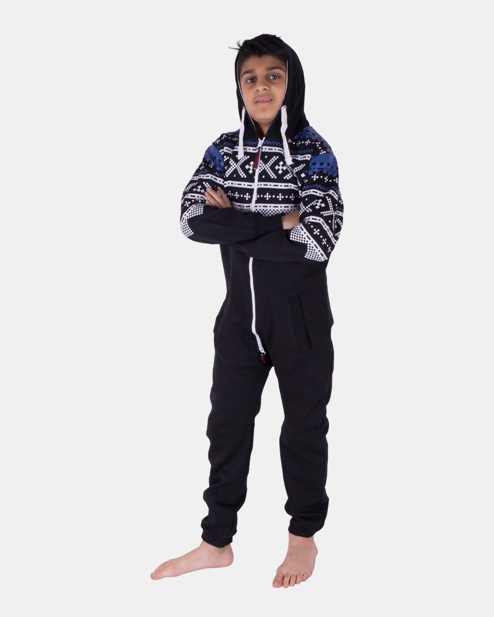 Black Kids Aztec Hooded Onesie