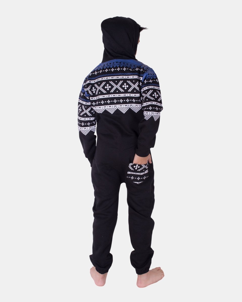 Black Kids Aztec Hooded Onesie