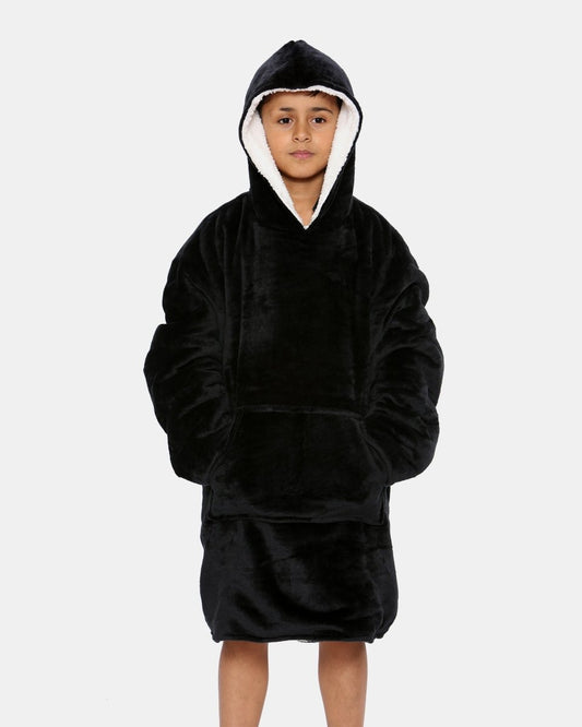 Black Kids Sherpa Lining Hoodie