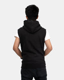 Black Kid's Sleeveless Casual Hoodie