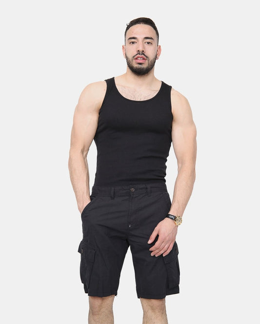 Black Knee Length Cargo Shorts