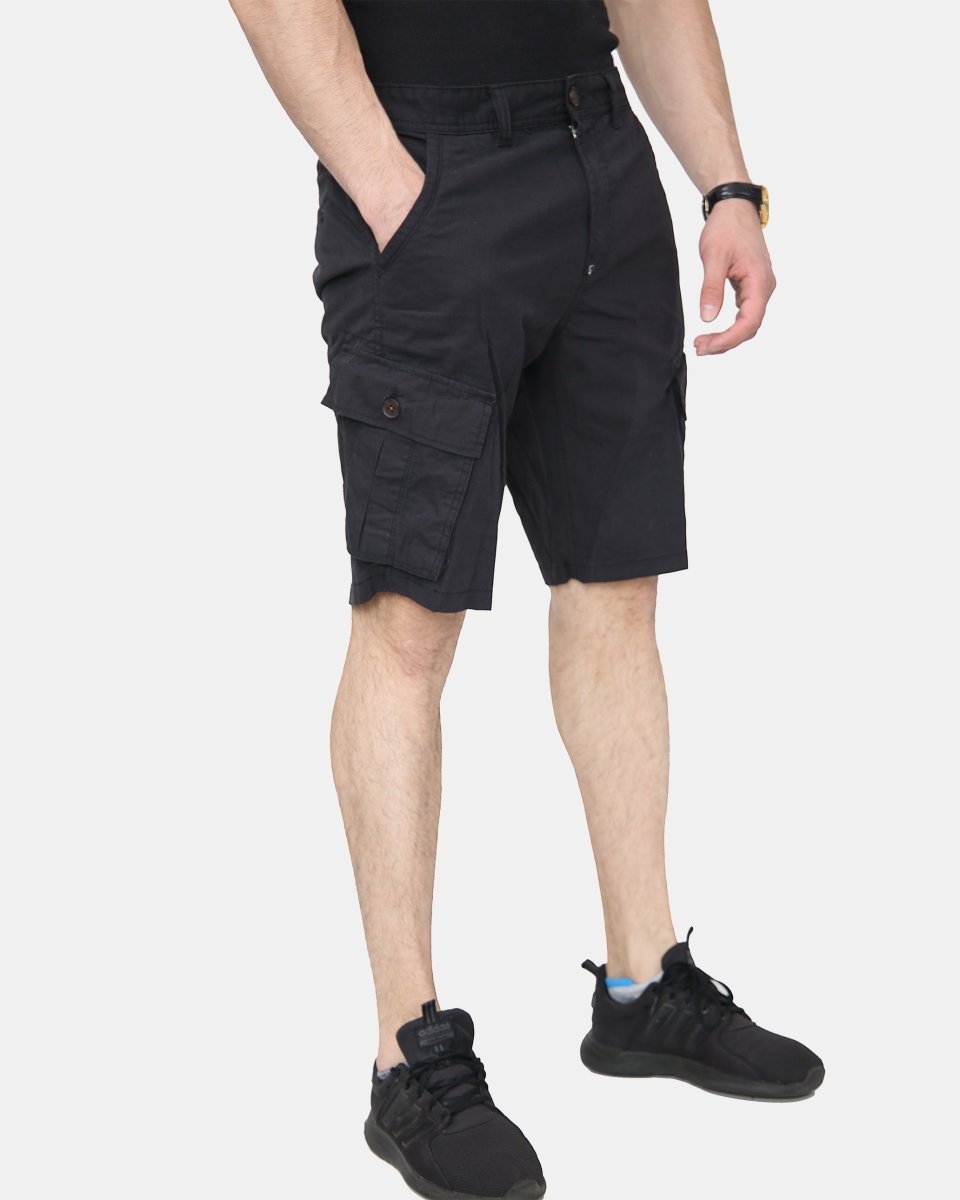 Black Knee Length Cargo Shorts