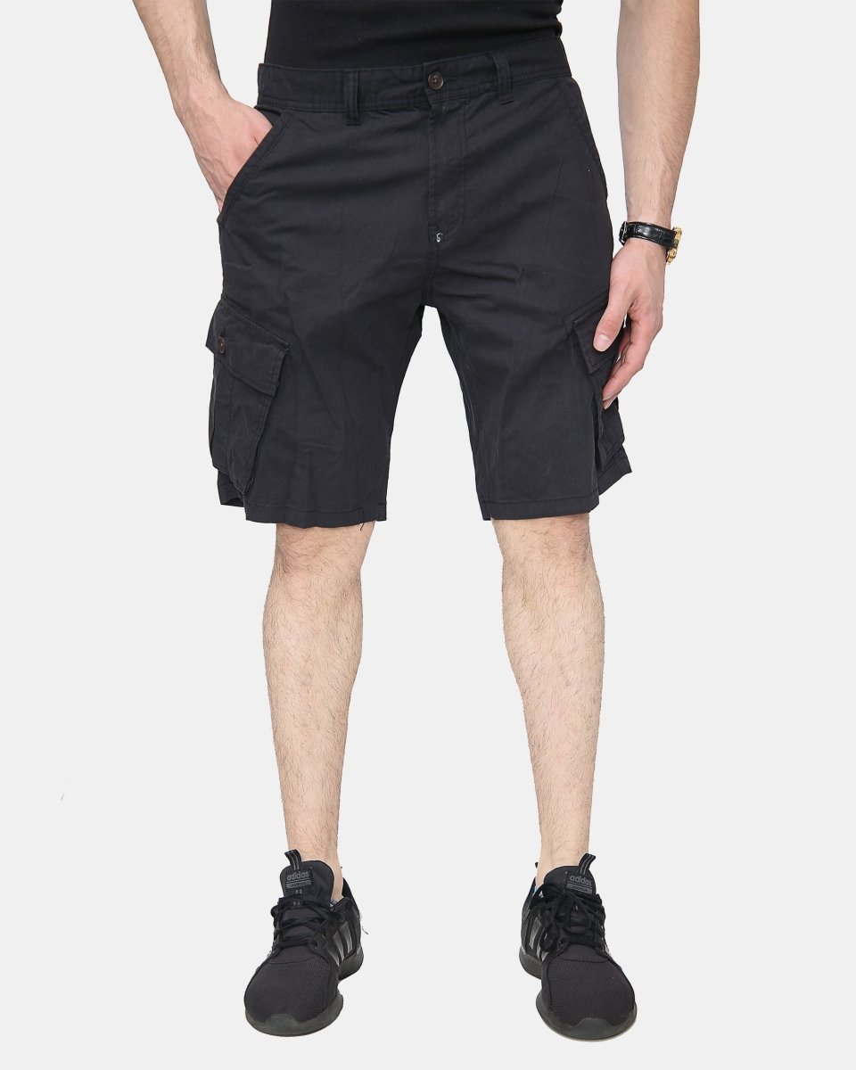 Black Knee Length Cargo Shorts