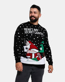 Black Lightweight Santa Printed Jumper